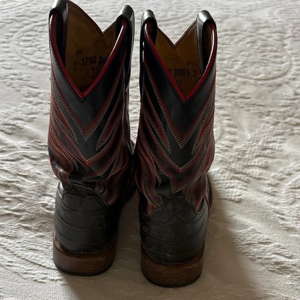 Gently Loved Anderson Bean Kids Boot - Black Caiman Print “Unisex”
